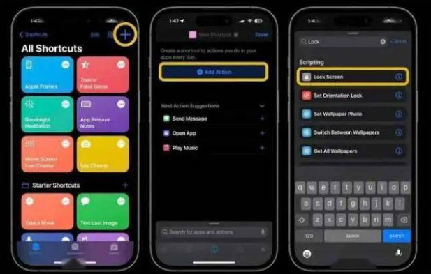 和乐镇苹果14锁屏维修店分享iPhone14升级iOS16.4后如何创建锁屏快捷方式 