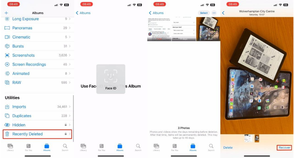 和乐镇苹果14维修分享 iPhone14 上恢复已删除的照片 